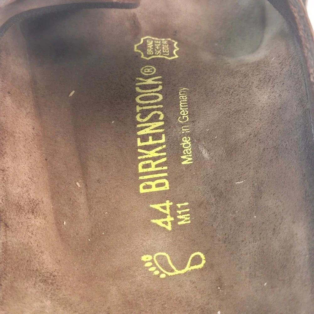 Birkenstock Arizona Men's Brown Suede Buckle Slide Sandals Adjustable US 11